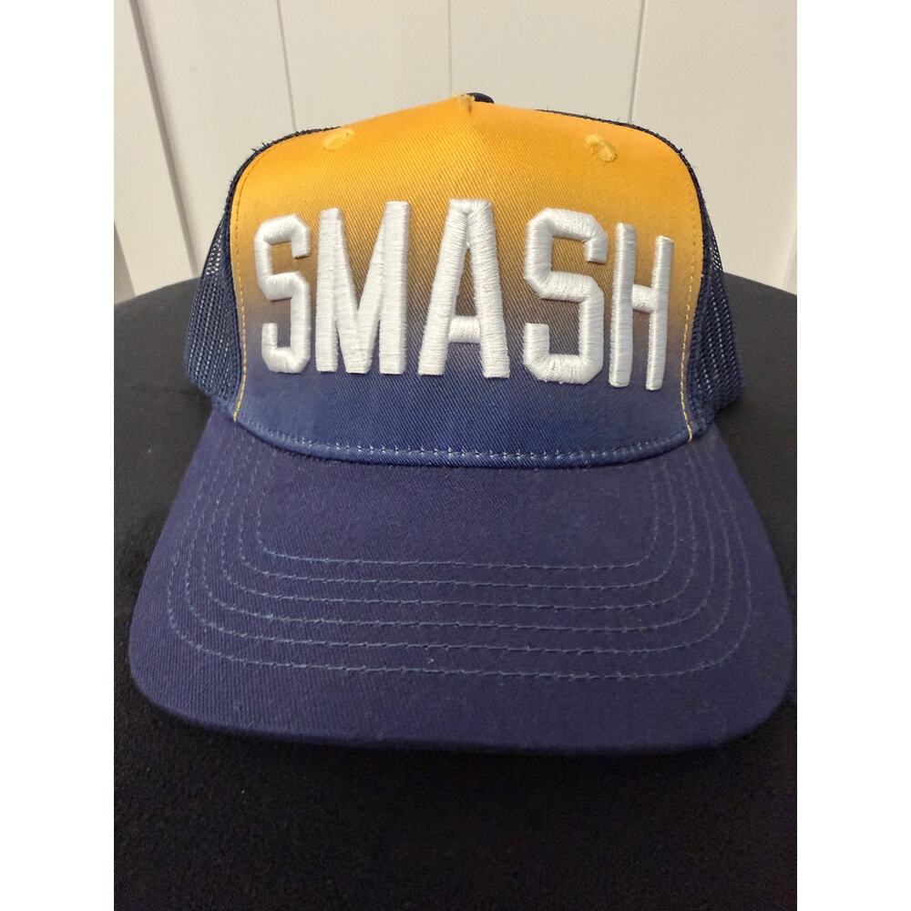 Nashville Predators Nash Collection SMASH Trucker Hat in gold and navy NWOT